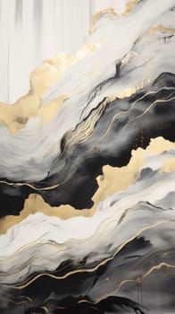 abstract mountains landscape in chinese ink painting style, ai