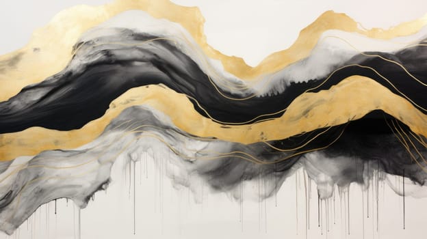 abstract mountains landscape in chinese ink painting style, ai