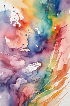 Abstract watercolor background in rainbow colors.