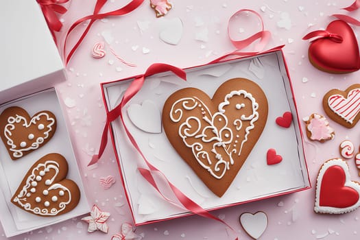 Gingerbread in the shape of a heart for Valentine's Day