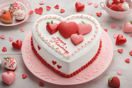 Heart-shaped mousse cake for Valentine's Day