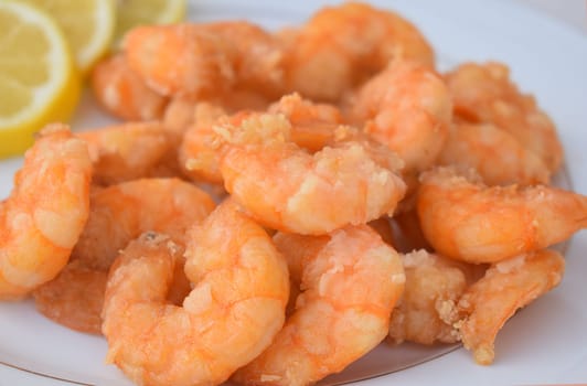 Top view of delicious shrimp.