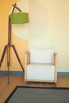 retro vantage armchairs with a lamp at home