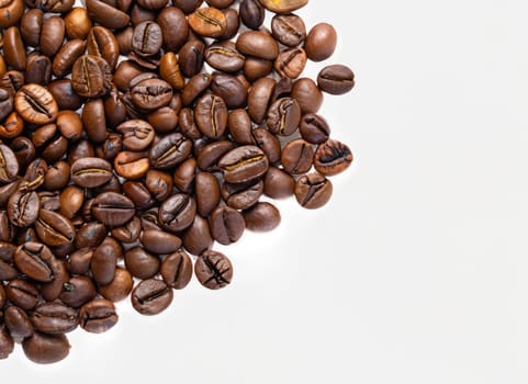 coffee seed frame with white copy space background