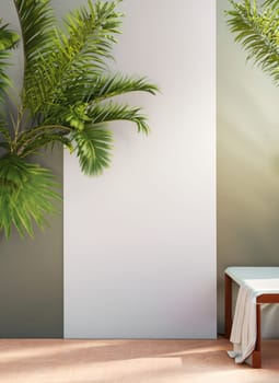 Tropical summer interior room with copy space