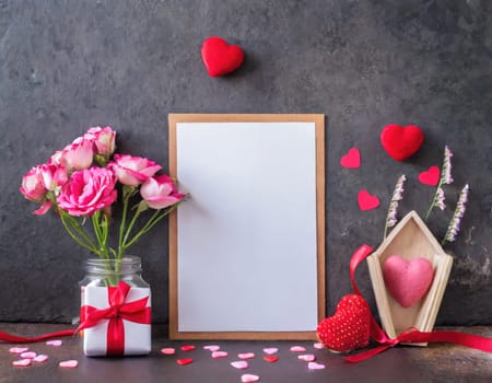 Valentine blank mockup decoration with copy space. 