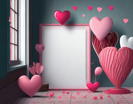 Valentine blank mockup decoration with copy space. 