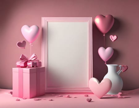 Valentine blank mockup decoration with copy space. 