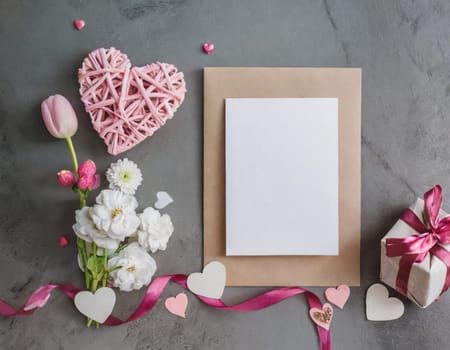 Valentine blank mockup decoration with copy space. 