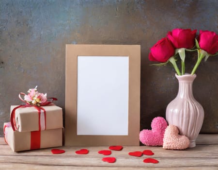 Valentine blank mockup decoration with copy space. 