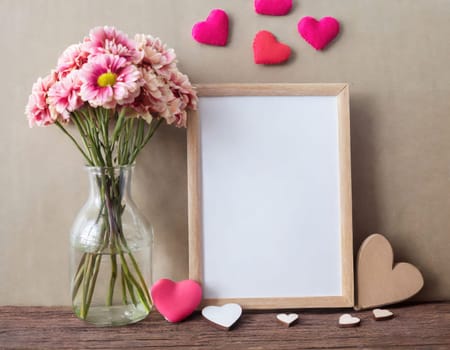 Valentine blank mockup decoration with copy space. 