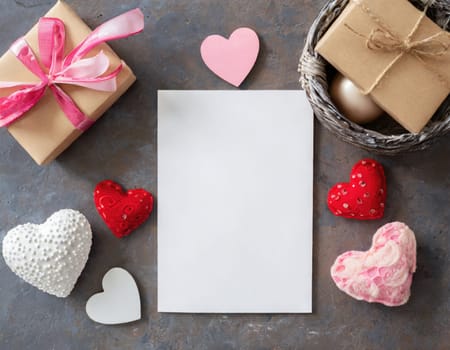 Valentine blank mockup decoration with copy space. 