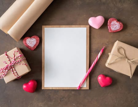 Valentine blank mockup decoration with copy space. 