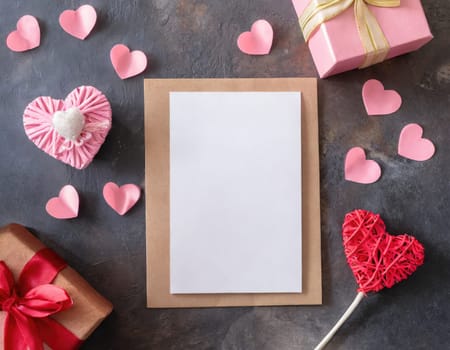 Valentine blank mockup decoration with copy space. 