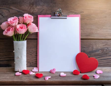 Valentine blank mockup decoration with copy space. 