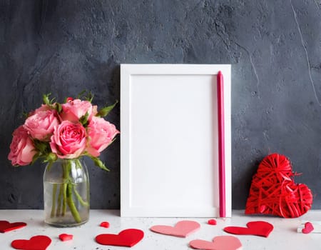 Valentine blank mockup decoration with copy space. 