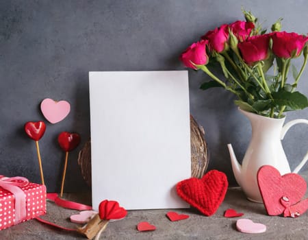 Valentine blank mockup decoration with copy space. 