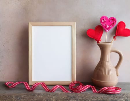 Valentine blank mockup decoration with copy space. 