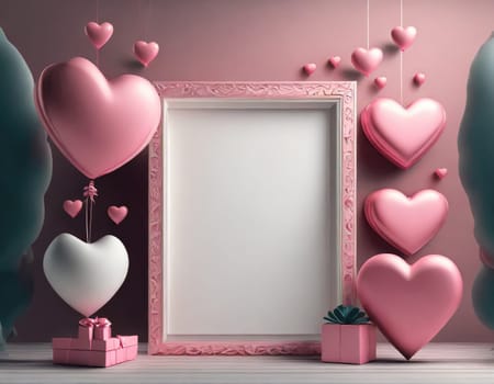 Valentine blank mockup decoration with copy space. 