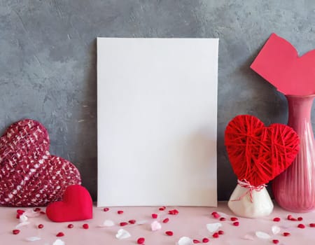 Valentine blank mockup decoration with copy space. 