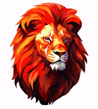 Portrait of a proud and majestic lion in vector pop art style. Template for print for t-shirt, sticker, poster, etc. Design element 