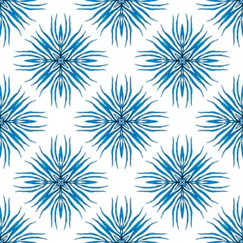 Oriental arabesque hand drawn border. Blue pleasing boho chic summer design. Arabesque hand drawn design. Textile ready Actual print, swimwear fabric, wallpaper, wrapping.