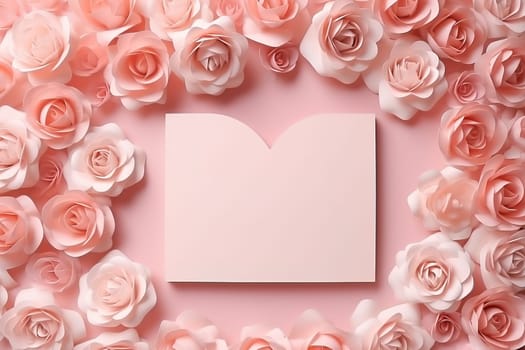 empty note frame space with Valentine's Theme background, festival Valentines day, generative ai
