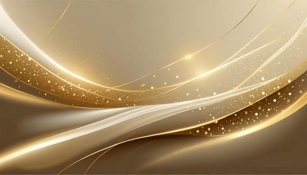 Luxury cream color background with golden line elements and curve light effect decoration