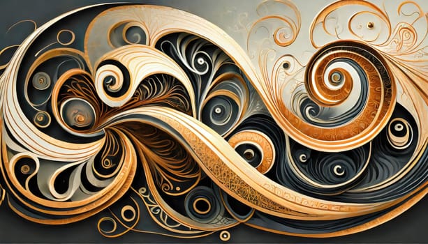 abstract swirling designs, very intricate, 3d design