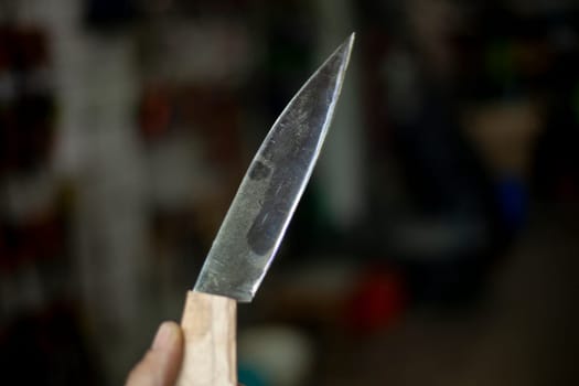 Knife blade. Homemade knife. Steel sheet. Kitchen appliance.
