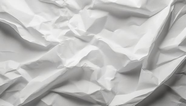 White crumpled paper texture background. Clean white paper