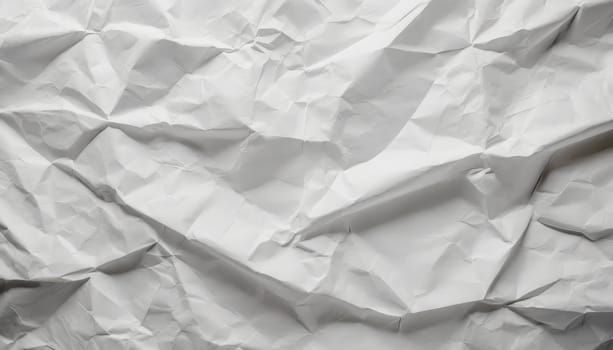 White crumpled paper texture background. Clean white paper