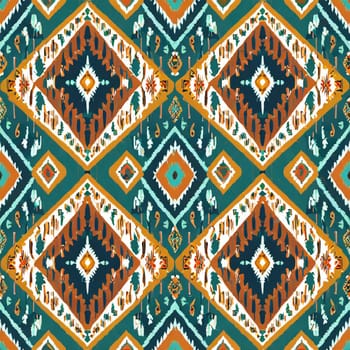 Seamless ikat pattern background elements. Grunge textured textile print and wallpaper, ethnic design for cards