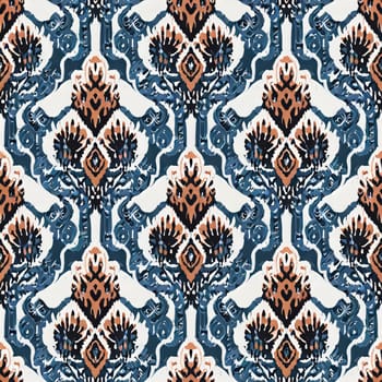 Thai Ikat paisley embroidery background.geometric ethnic oriental pattern traditional.Aztec style abstract