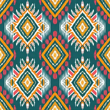 Thai Ikat paisley embroidery background.geometric ethnic oriental pattern traditional.Aztec style abstract