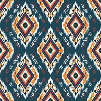 Ikat seamless pattern background Traditional pattern. Ikat Aztec tribal background. Design for the creation of this pattern using ikat pattern.