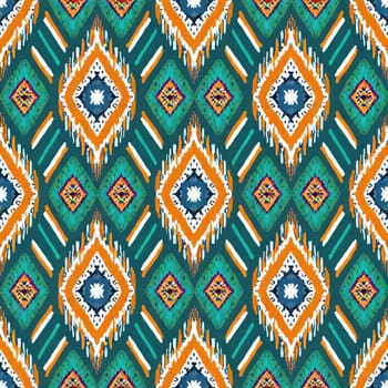 Seamless ikat pattern background elements. Grunge textured textile print and wallpaper, ethnic design for cards