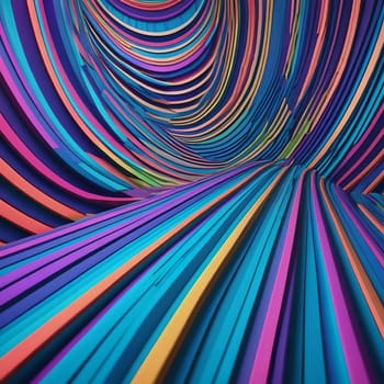 Optical illusion background. AI generated abstract multicolored geometric surface.