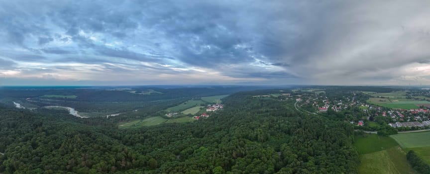 Sunset over Schaeftlarn with Isar River View.