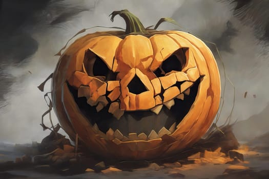 Halloween symbol pumpkin. AI generated