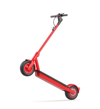 Modern electric scooter on white background