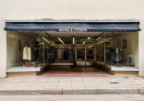 Baton Rouge, LA - 27 October 2023: Famous historic tailoring uniform store Bates and Thigpen in the state capital of Louisiana