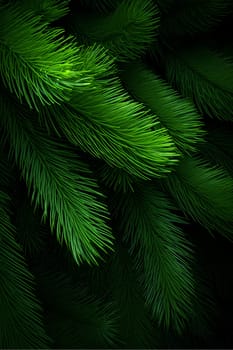 Dark green pine needles filling the frame - Generative AI