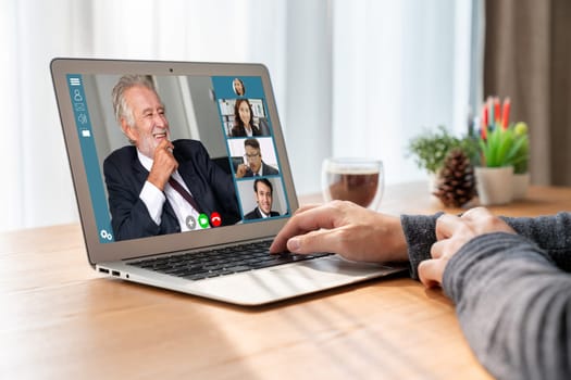 Business people on video conference for modish virtual group meeting of corprate business office workers