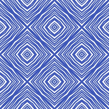 Textured stripes pattern. Indigo symmetrical kaleidoscope background. Trendy textured stripes design. Textile ready wondrous print, swimwear fabric, wallpaper, wrapping.