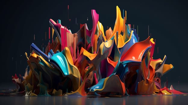 abstract art color palette 3D high resolution . selective focus . arts Generative AI,