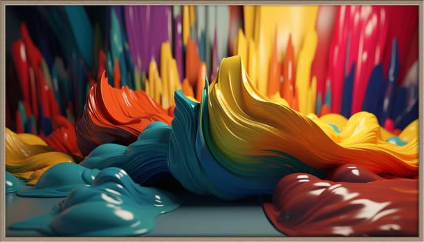 abstract art color palette 3D high resolution . selective focus . arts Generative AI,