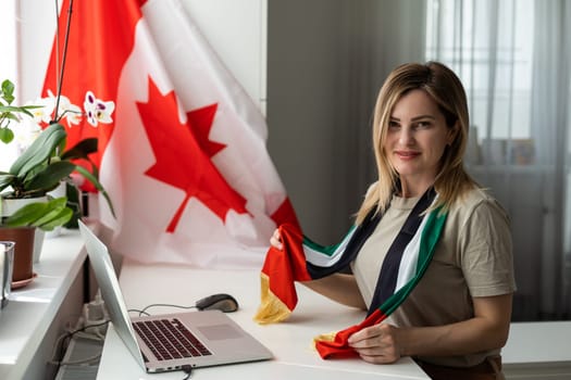 Canada National Flag Business Communication Connection Concept. High quality photo