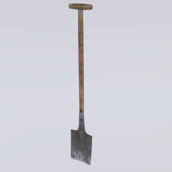 Shovel isolated on white background. High quality 3d illustration
