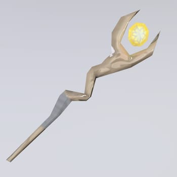 Baton isolated on white background. High quality 3d illustration